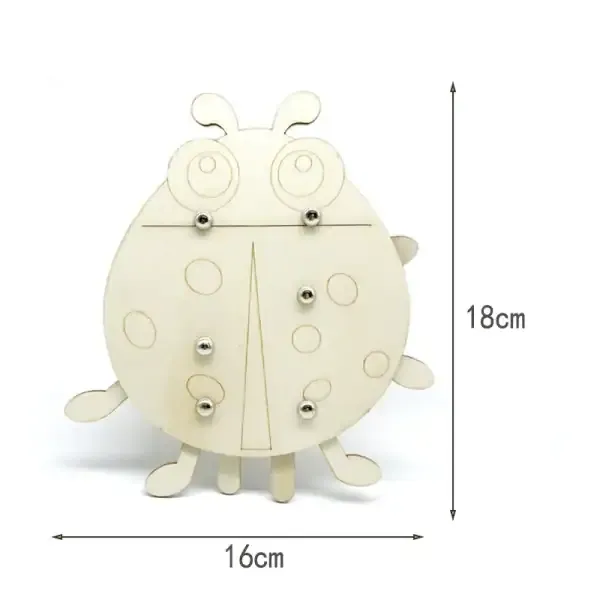 Wooden DIY Ladybug Craft Kit for Kids – 16x18cm Handcraft Painting Project - Image 3