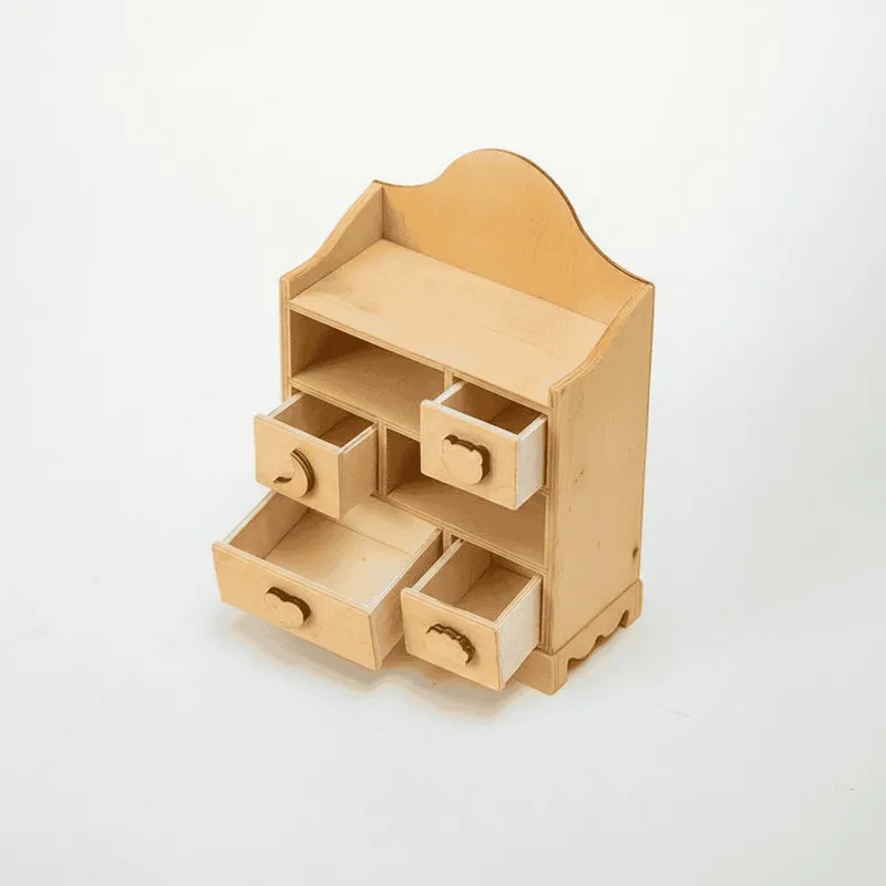 Multi-Functional Pine Wood Desktop Organizer with Drawers for Small Items - Image 5