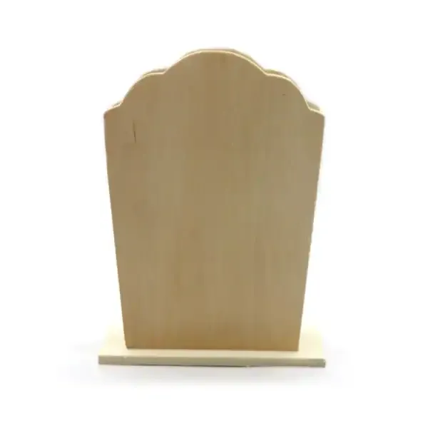 Wooden Fan-shaped Pen Holder Blank for Kids DIY Painting and Clay Craft - Image 2