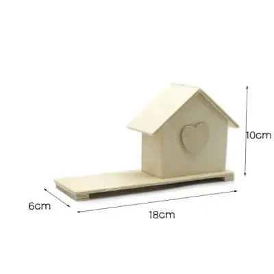 Wooden House Piggy Bank DIY Craft for Kids with Painting and Clay Decoration - 4