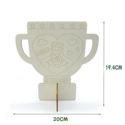 Father’s Day DIY Wooden Trophy Gift for Kids Handmade Painting Craft - 7