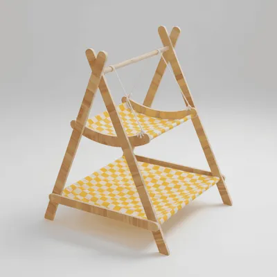 Luxury Double Layer Wooden Cat Hammock – Small Pet Rocking Bed & Hanging Cradle for Wholesale