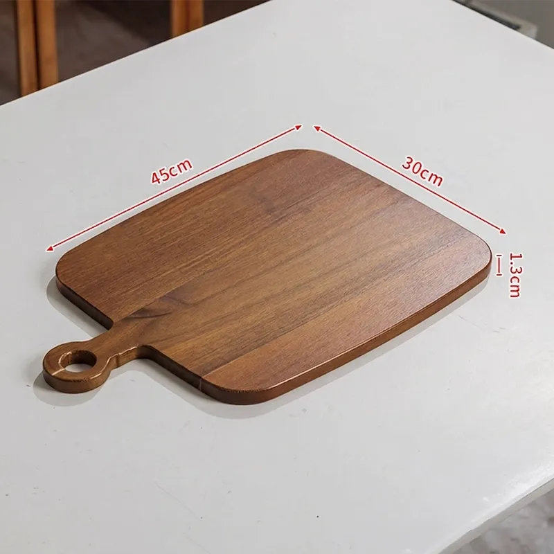 Flat rectangular wooden paddle board measuring forty-five by thirty centimeters