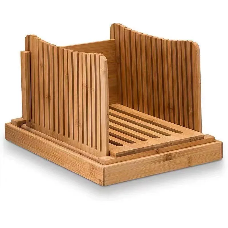 Wholesale Foldable Bamboo Bread Slicer with Crumb Tray | Custom Manufacturing - Image 2