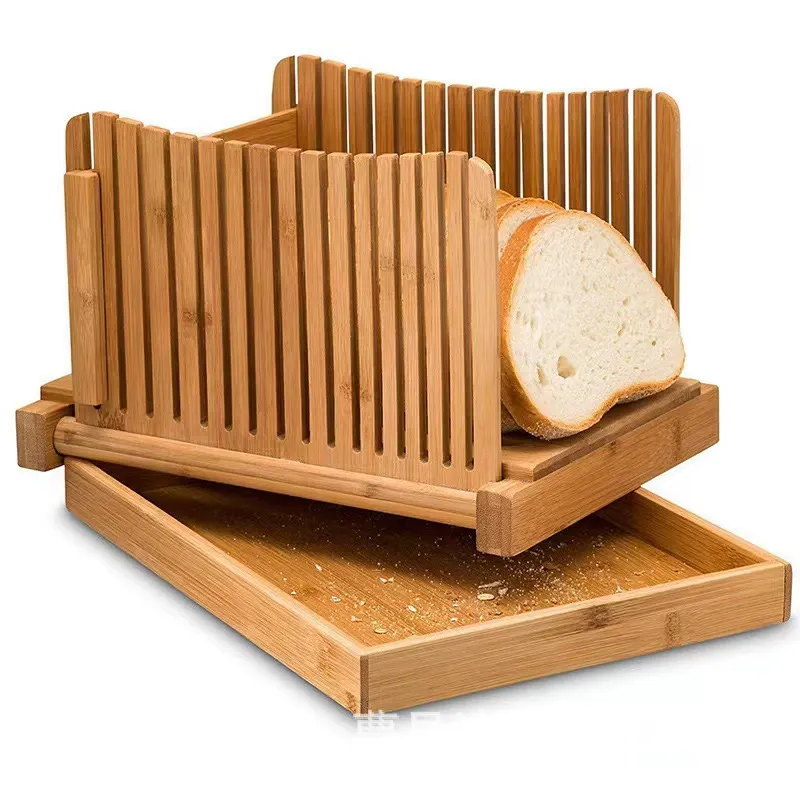 Wholesale Foldable Bamboo Bread Slicer with Crumb Tray | Custom Manufacturing - Image 3