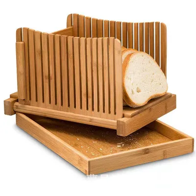 Wholesale Foldable Bamboo Bread Slicer with Crumb Tray | Custom Manufacturing - 3