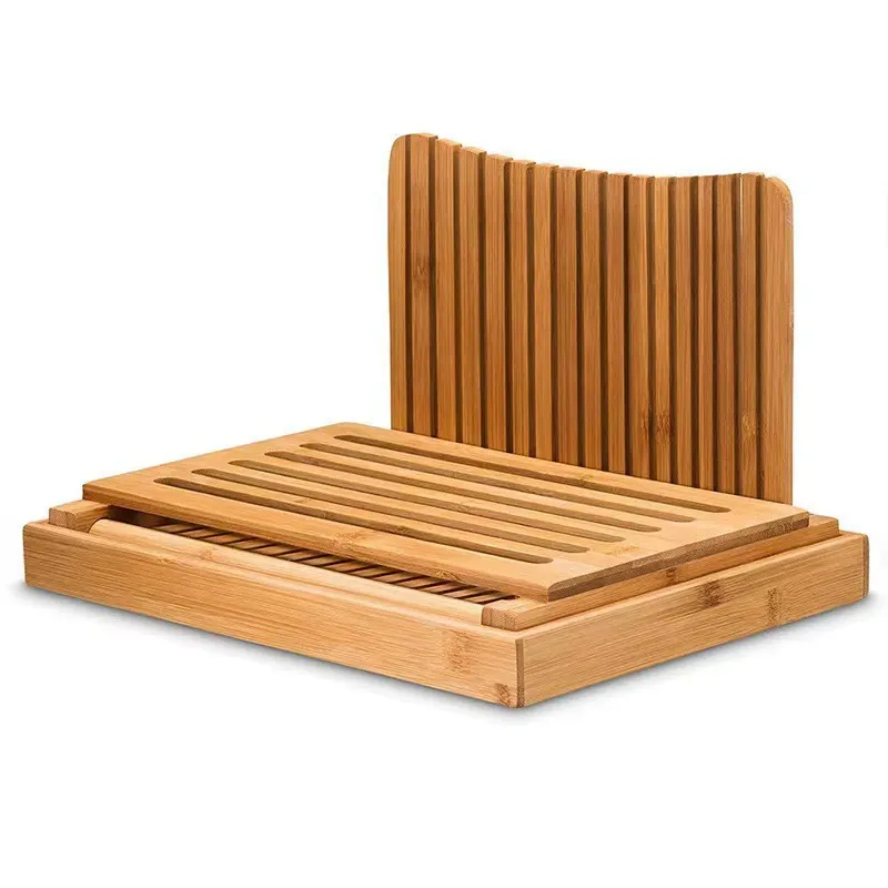 Wholesale Foldable Bamboo Bread Slicer with Crumb Tray | Custom Manufacturing - Image 4