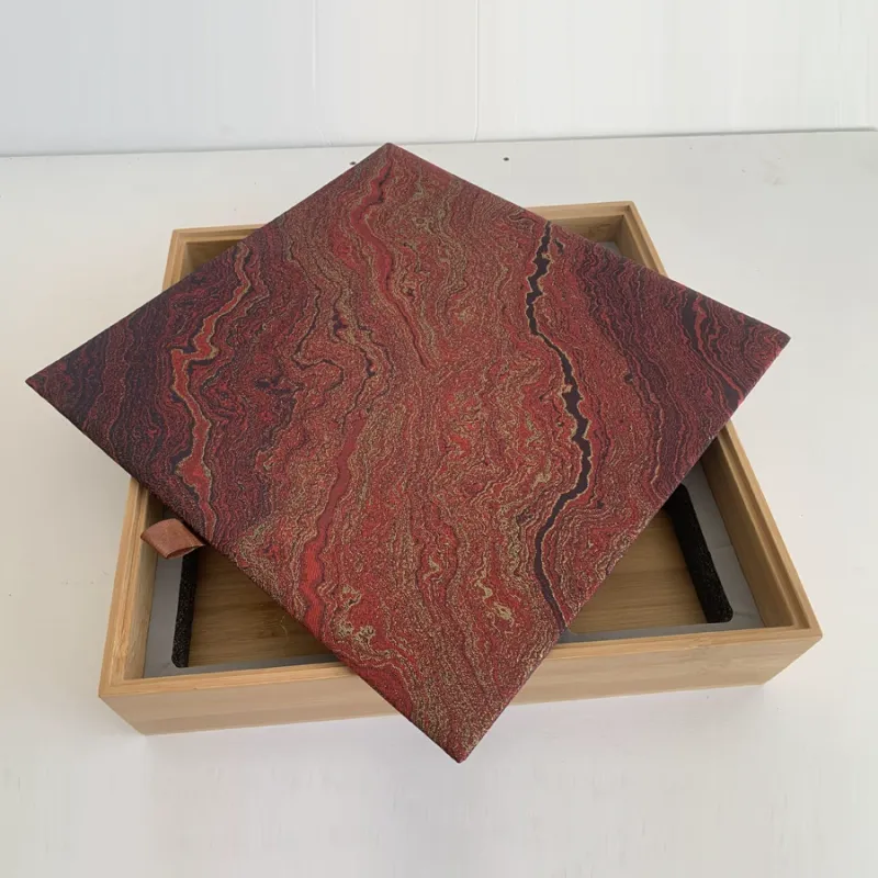 Bespoke Bamboo Gift Box with Fabric Lid and Dividers - Image 2