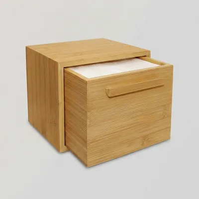 Custom Bamboo Single Drawer Storage Box - 1