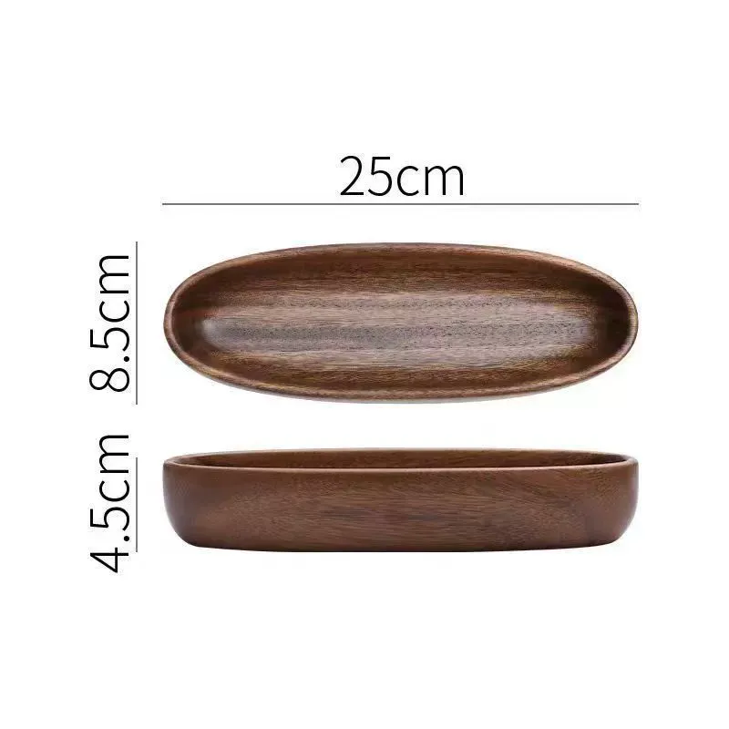 Dimension diagram of a twenty-five centimeter wooden valet tray