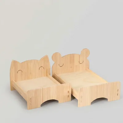 Wholesale Cartoon Solid Wood Pet Bed Frame with Cute Animal Headboard | Custom Manufacturing