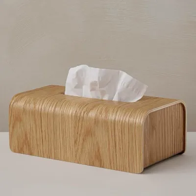 Wholesale Curved Wood Tissue Box Cover - 4