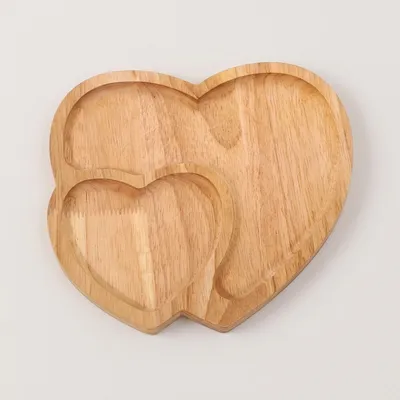 Wholesale Heart Shaped Rubberwood Serving Tray | Custom Manufacturing