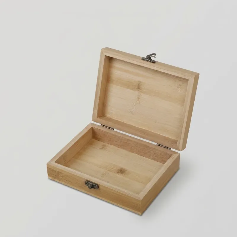 Wholesale Hinged Bamboo Storage Box with Clasp - Image 2