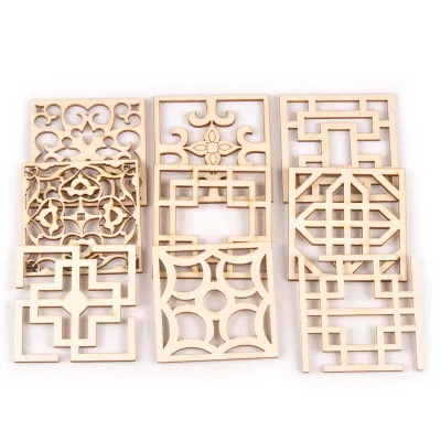 Wholesale Hollow Geometric Wooden Cutouts for DIY Crafts - 4