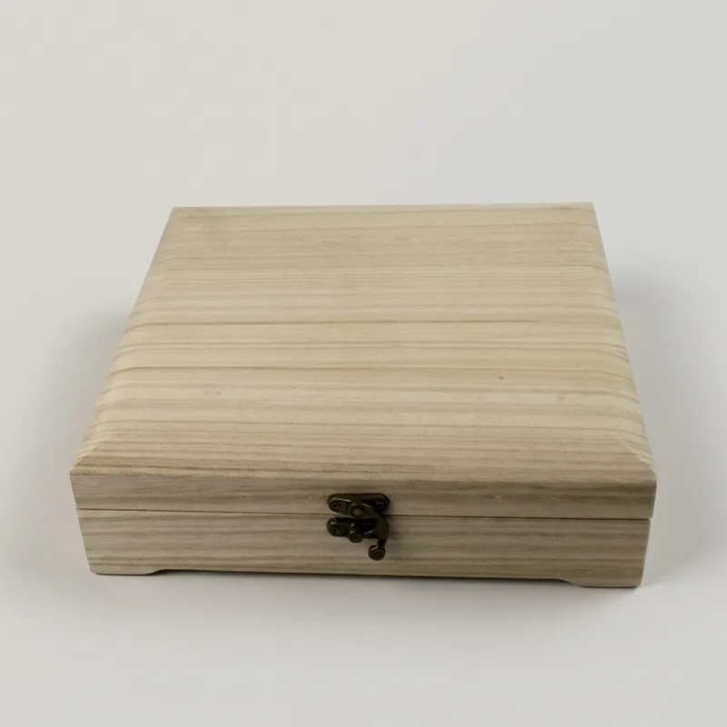 Custom Paulownia Wood Hinged Lid Box - Image 1
