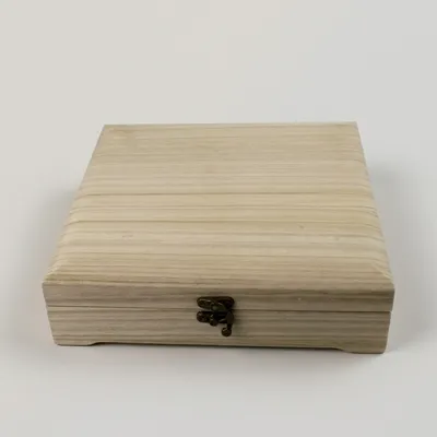 Custom Paulownia Wood Hinged Lid Box - 1