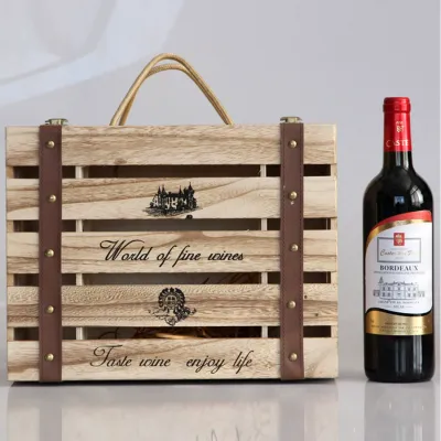 Custom Six Bottle Wooden Wine Case - Multiple Styles - 15
