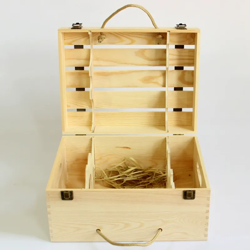 Custom Six Bottle Wooden Wine Case - Multiple Styles - Image 2