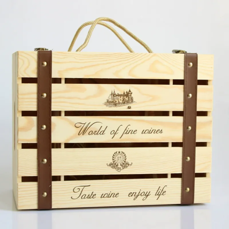 Custom Six Bottle Wooden Wine Case - Multiple Styles - Image 6