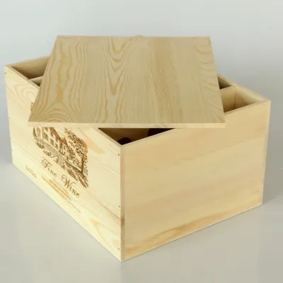 Custom Six Bottle Wooden Wine Case - Multiple Styles - 7
