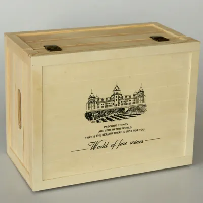 Custom Six Bottle Wooden Wine Case - Multiple Styles - 8