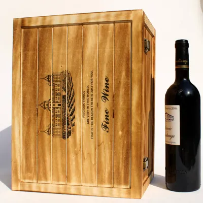 Custom Six Bottle Wooden Wine Case - Multiple Styles - 10