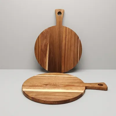 Custom Round Acacia Wood Pizza Board - 2