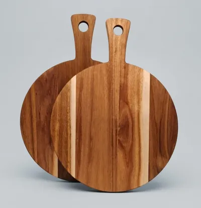 Custom Round Acacia Wood Pizza Board - 1