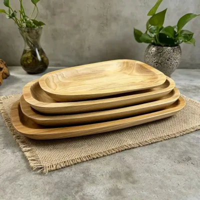 Wholesale Shallow Solid Wood Serving Tray | Custom Manufacturing - 2