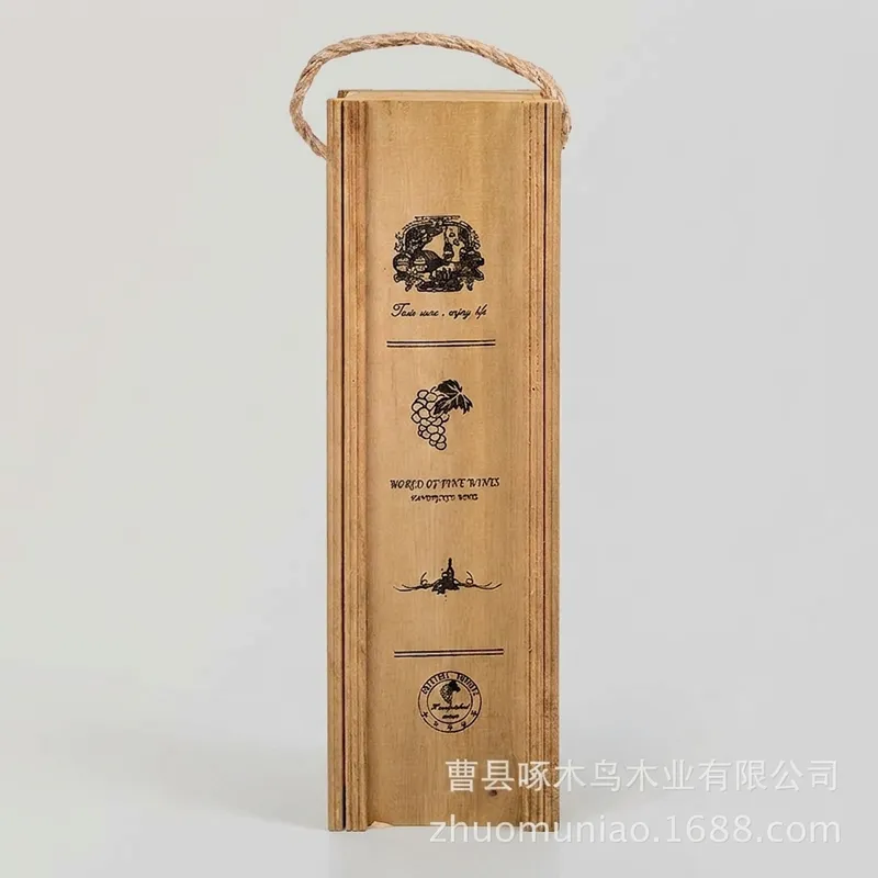 OEM Single Bottle Wooden Wine Box - Multiple Styles - Image 16