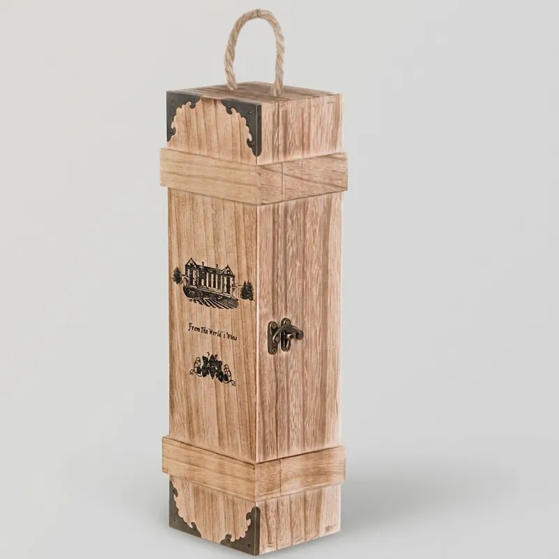 OEM Single Bottle Wooden Wine Box - Multiple Styles - Image 2