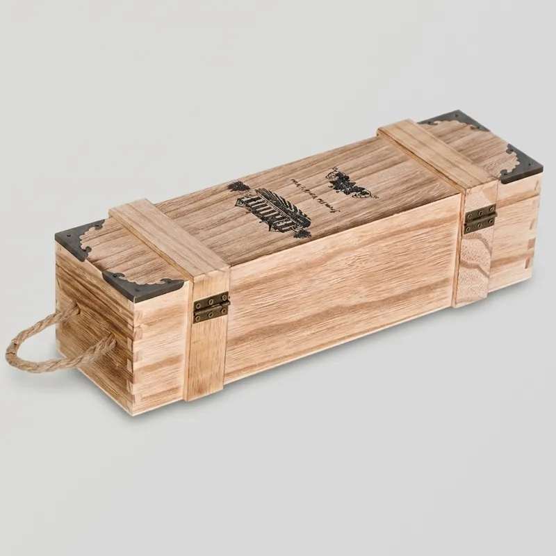 OEM Single Bottle Wooden Wine Box - Multiple Styles - Image 3
