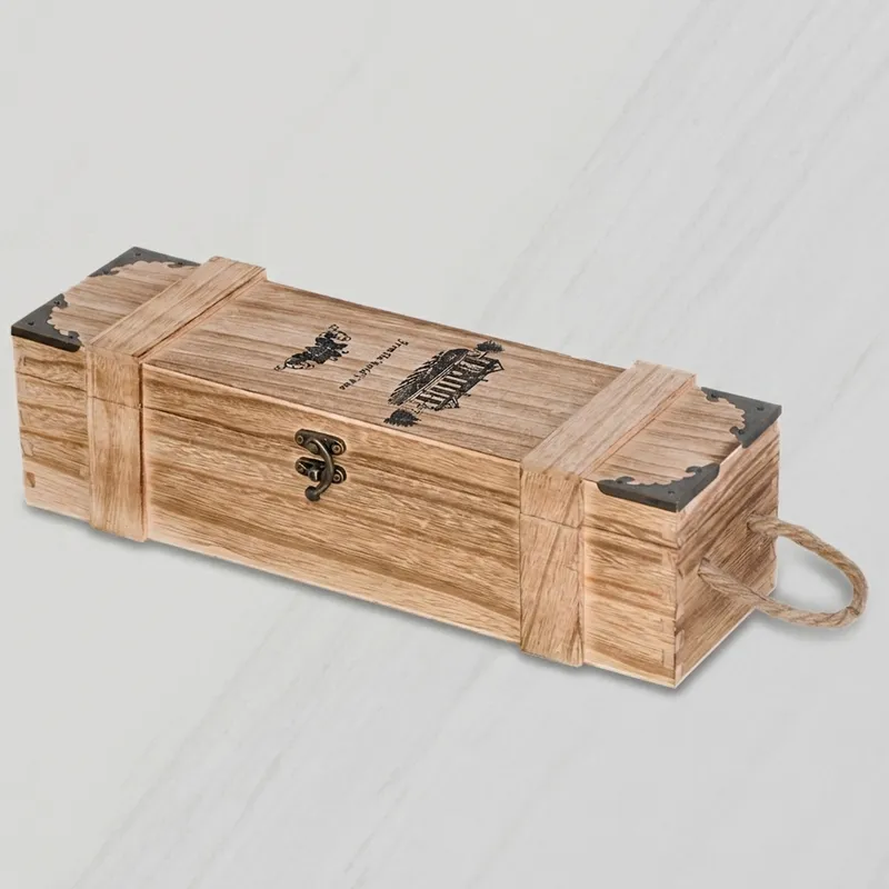 OEM Single Bottle Wooden Wine Box - Multiple Styles - Image 5