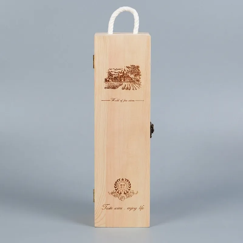 OEM Single Bottle Wooden Wine Box - Multiple Styles - Image 6
