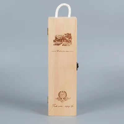 OEM Single Bottle Wooden Wine Box - Multiple Styles - 6