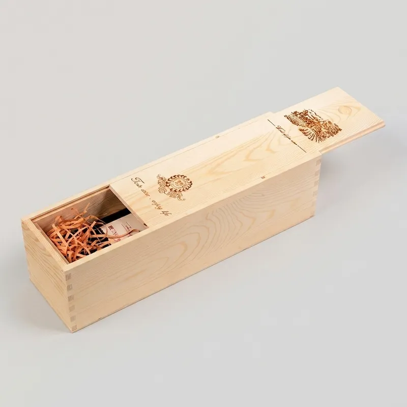 OEM Single Bottle Wooden Wine Box - Multiple Styles - Image 7