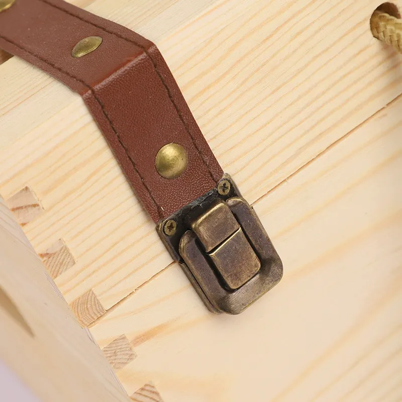Custom Six Bottle Pine Wood Wine Box - Image 2