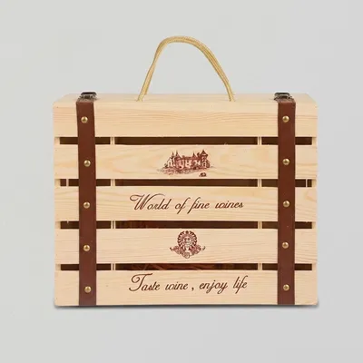 Custom Six Bottle Pine Wood Wine Box | Wholesale Supplier
