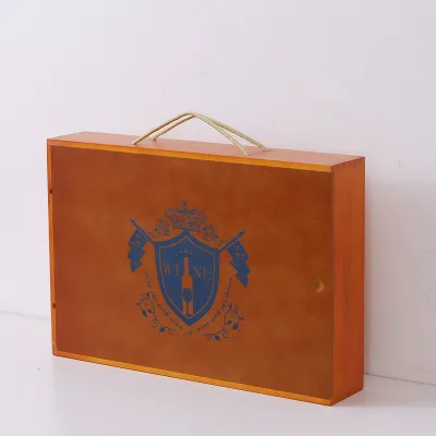 Custom Six Bottle Wooden Wine Case with Rope Handle | OEM Manufacturer