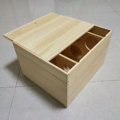 Custom Six Bottle Wooden Wine Crate with Sliding Lid | OEM Manufacturer