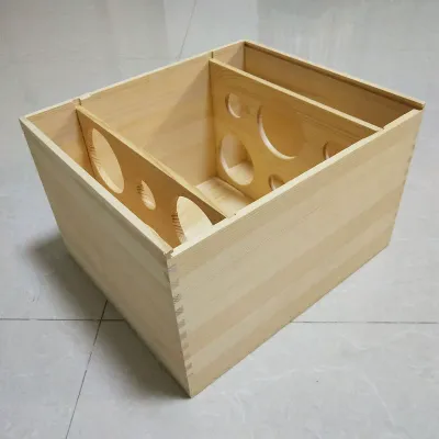 Custom Six Bottle Wooden Wine Crate with Sliding Lid - 2