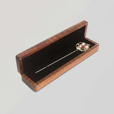 Custom Solid Walnut Long Necklace Gift Box - 3