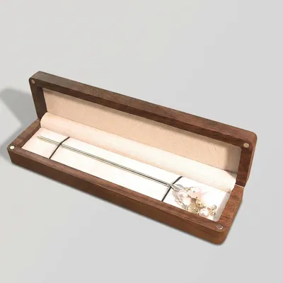 Custom Solid Walnut Long Necklace Gift Box | OEM Manufacturer