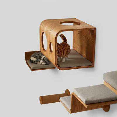 Wholesale Wall-Mounted Bentwood Cat House and Climbing Shelves | Custom Manufacturing - 3