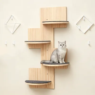 Wholesale Wall-Mounted Wooden Cat Climbing Steps - 3
