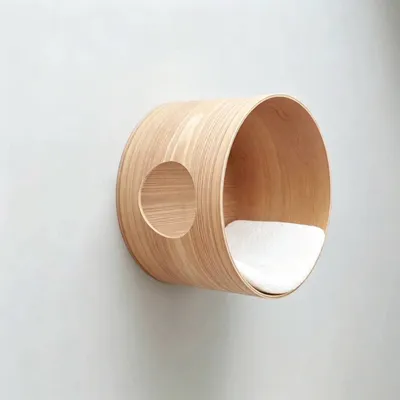Custom Wall Mounted Wooden Cat Shelves and Beds - 5