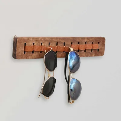 Custom Wall-Mounted Wooden Sunglasses Organizer - 1