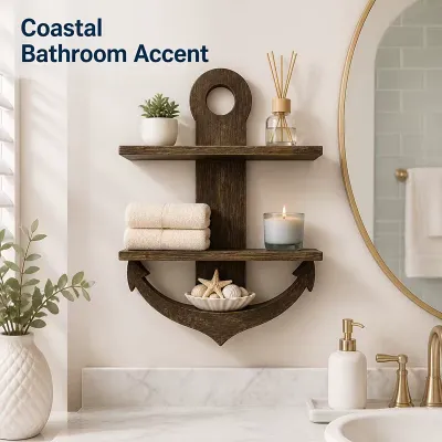 Wholesale Wooden Anchor Wall Shelf - 2