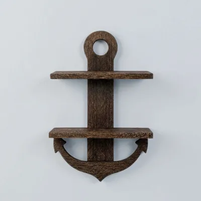 Wholesale Wooden Anchor Wall Shelf - 1